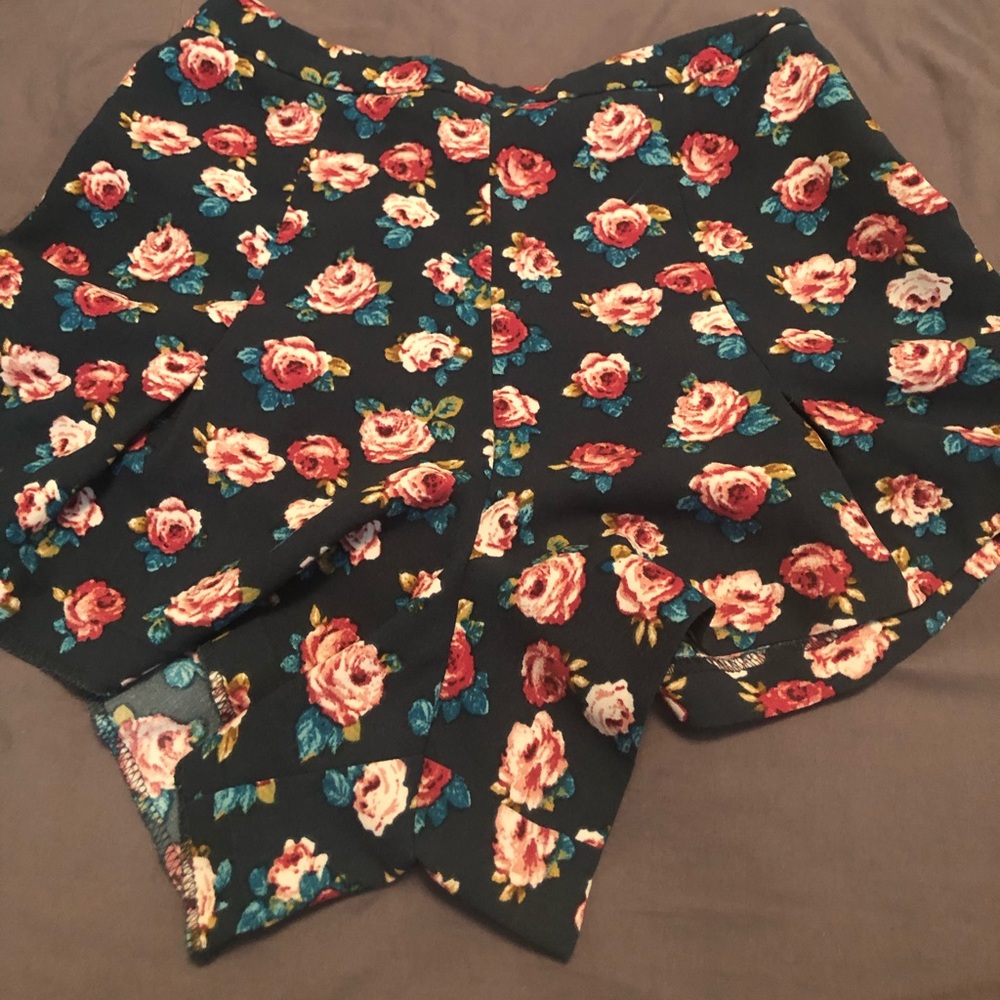 High waisted floral shorts